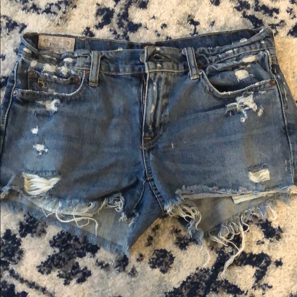 Polo RL distressed jean shorts